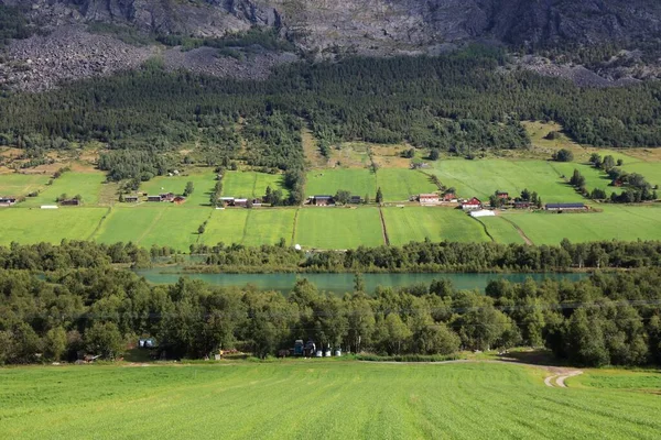 Vale Rural Gudbrandsdalen Campo Condado Innlandet Noruega — Fotografia de Stock