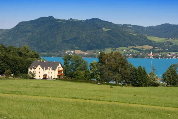 Lago Attersee Austria Región Salzkammergut Alta Austria — Foto de Stock