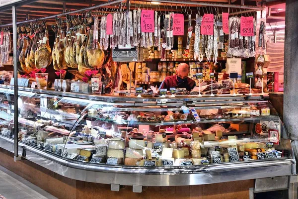 Barcelona Spain October 2021 Spanish Food Local Market Hall Mercat — Stock Photo, Image