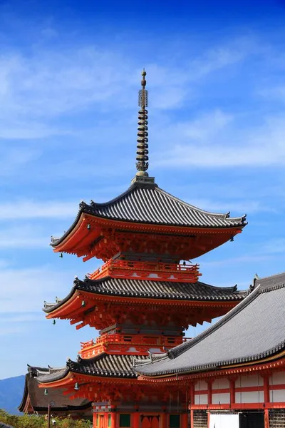 Japansk Pagoda Kyoto Japan Kiyomizu Dera Templet Kyoto Japans Landmärke — Stockfoto