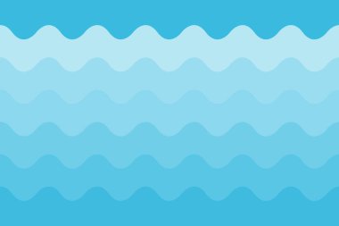 Soyut deniz dalgaları vektörü. Deniz suyu desenini tekrarla. Yatay olarak dikişsiz doku.