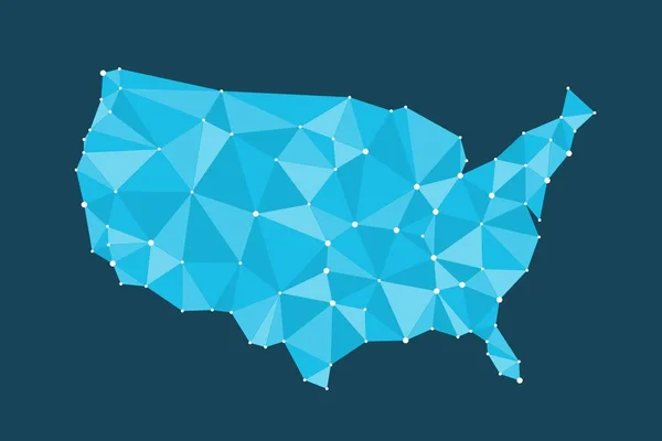 Ηπα Χάρτη Πολύγωνο Γεωμετρικό Στυλ Διάνυσμα Ηνωμένες Πολιτείες Χάρτη Σύγχρονο — Διανυσματικό Αρχείο