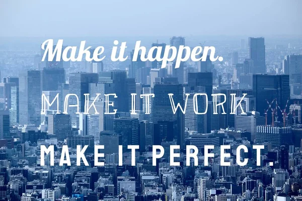 Make Perfect Startup Encouragement Motivational Quote Poster Success Motivation Sign — Stock Photo, Image