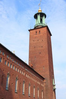 İsveç 'te Stockholm' de. Stadshuset - Belediye Binası.