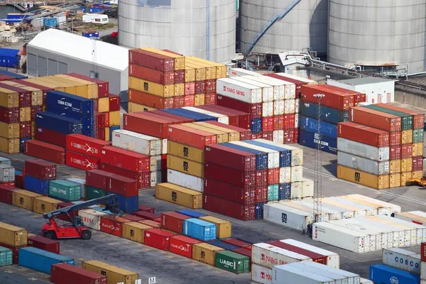 Stockholm Zweden August 2018 Containers Stockholm Port 2011 Heeft Stockholm — Stockfoto