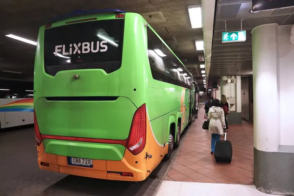 Stockholm Suécia Agosto 2018 Linha Ônibus Longa Distância Flixbus Estocolmo — Fotografia de Stock