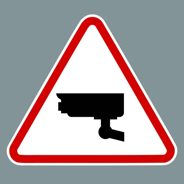 Cctv Warning Sign Vector Sticker Design Security Camera Cctv Warning — Stock Vector