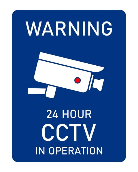 Cctv Beveiligingscamera Waarschuwingsbord Vector Sticker Ontwerp Voor Videobewaking Cctv Waarschuwing — Stockvector