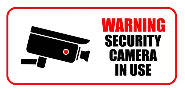 Señal Advertencia Video Vigilancia Diseño Pegatina Vectorial Para Cámara Seguridad — Archivo Imágenes Vectoriales