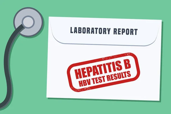 Hepatit Hbv Kan Testi Sonuçları Zarfı Tıbbi Laboratuar Raporu Vektör — Stok Vektör