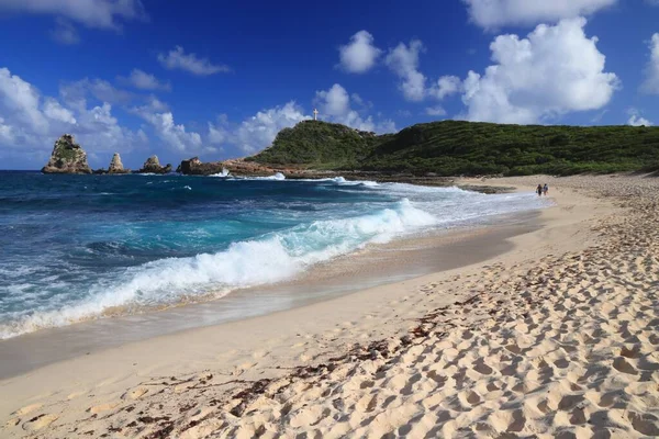 Guadeloupská Plážová Krajina Anse Des Chateaux Písečná Pláž Malebný Pohled — Stock fotografie