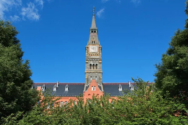 Waszyngton Georgetown University Architektura Historyczna Prestiżowa Instytucja Edukacyjna — Zdjęcie stockowe