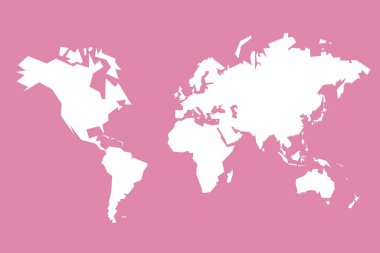 Dünya haritası vektörü. Keskin çokgen (düşük poli) geometrik biçim basit vektörü.