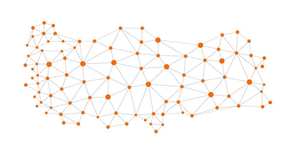 Krůtí Polygonová Mapa Abstraktního Vektoru Nízká Vektorová Mapa Turecka Styl — Stockový vektor