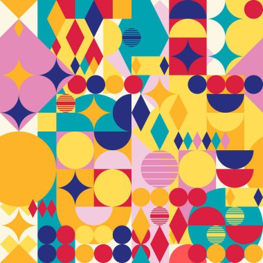 Soyut vektör geometrik tasarımı. Kusursuz geometrik renkli dokular. Moda baskı tasarımı.