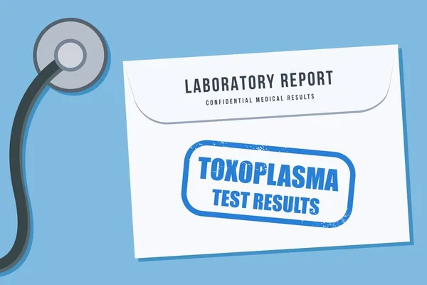 Toxoplasma Medical Test Results Envelope Medical Laboratory Health Screening Report — Stock Vector