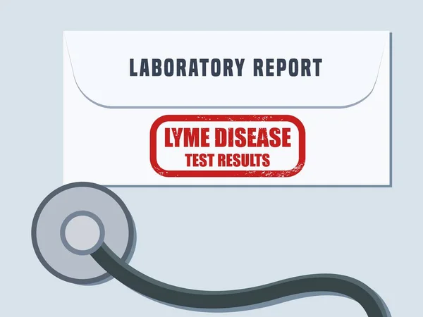 Lyme Borreliose Bluttest Ergebnisse Umschlag Bericht Über Medizinische Laboruntersuchungen Vektorillustration — Stockvektor