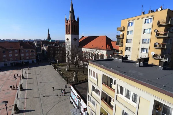 Битом Польша Марта 2015 Люди Посещают Площадь Рынек Историческом Городе — стоковое фото