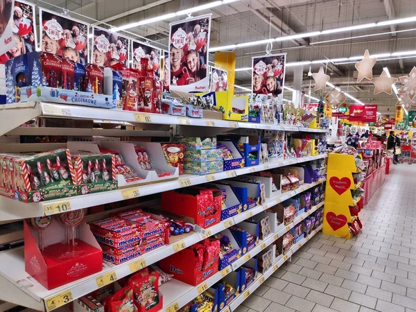 Warsaw Polsko Prosince 2021 Vánoční Sladké Ceny Australském Supermarketu Varšavě — Stock fotografie