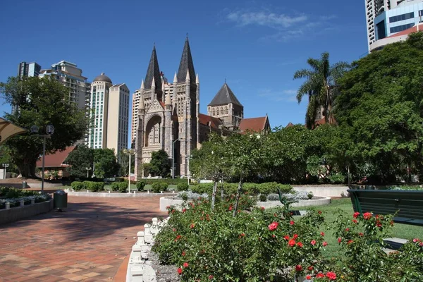 Brisbane Şehri Avustralya Katedral Meydanı John Anglikan Katedrali — Stok fotoğraf