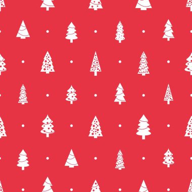 Noel ağaçları pürüzsüz. Kırmızı beyaz Noel kağıt tasarımı.