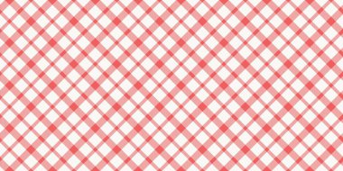 Kırmızı beyaz kumaş kumaş vektörü. Damalı masa örtüsü deseni. Geleneksel ekosesiz vektör dokusu. Kareli kumaş deseni.