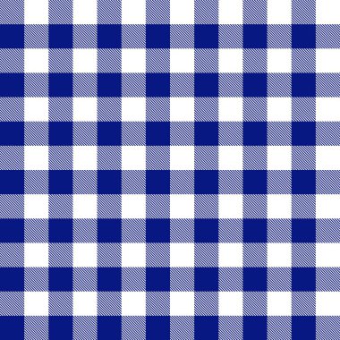 Mavi, beyaz, ekose desenli. Geleneksel model vektör çizimi. Kusursuz moda baskısı.