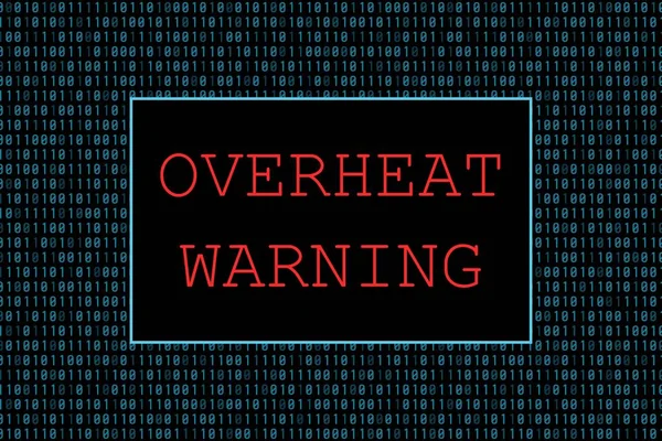 Overheat Warning Screen Computer Technology Vector Concept Graphics — Stockvektor