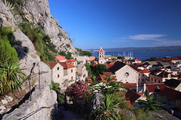 Město Omiš Chorvatsko Cestovní Destinace Chorvatska Město Omiš — Stock fotografie