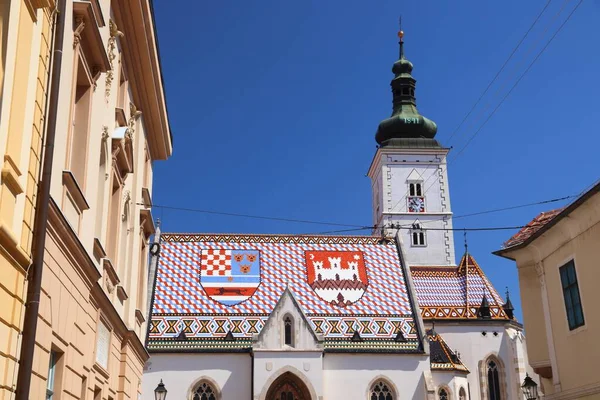 Город Загреб Хорватии Церковь Святого Марка Crkva Marka — стоковое фото