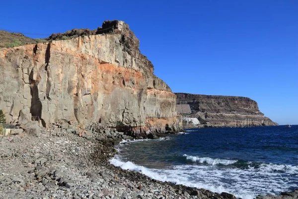 Mogan Beach Sten Avsnitt Puerto Mogan Gran Canaria — Stockfoto