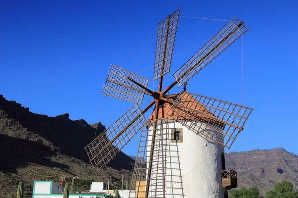 Wind Mill Gran Canaria Island Spain Molino Viento Mogan — стокове фото