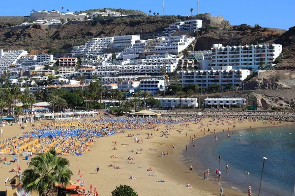 Gran Canaria España Diciembre 2015 Gente Visita Playa Puerto Rico — Foto de Stock