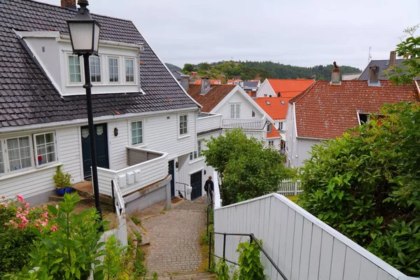 Mandal Small Town Street View Vest Agder County Norway — Zdjęcie stockowe