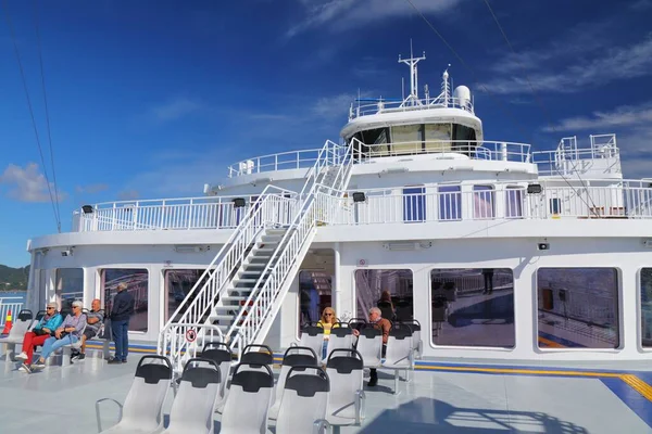 Bjornafjord Norway July 2020 Passengers Ride Car Ferry Crosses Bjornafjord — стокове фото