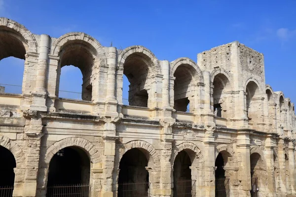 Arles Stad Provence Frankrike Unescos Världsarvslista Antika Romerska Amfiteaterruiner — Stockfoto