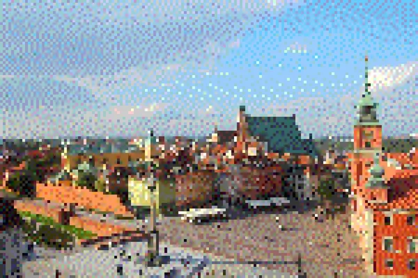 Pikselowa Grafika Bitowym Stylu Stare Miasto Warszawie Polska — Zdjęcie stockowe
