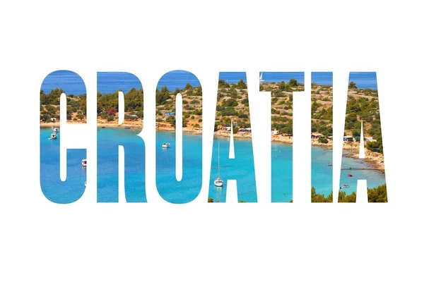 Palavra Croácia Assinatura Texto Com Nome País Croácia — Fotografia de Stock