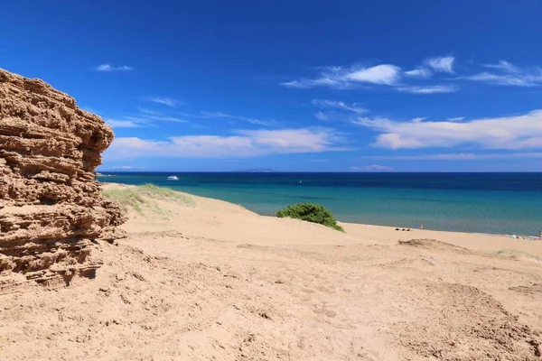 Korfu Griechenland Strandlandschaft Von Issos Und Ionisches Meer — Stockfoto