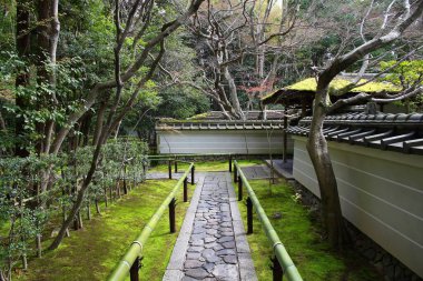 Japonya, Kyoto 'daki Japon yosun bahçesi. Kyoto Kita Koğuşunun simgesi - Daitokuji.