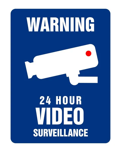 防犯カメラの警告サイン ビデオ監視Cctvの警告のためのベクトルステッカーのデザイン — ストックベクタ