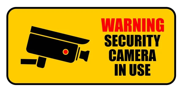Security Camera Use Warning Sign Vector Sticker Design Security Camera — Wektor stockowy