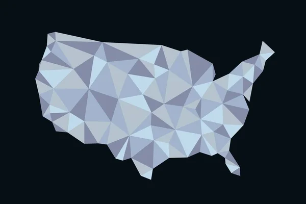 Χάρτης Ηπα Πολυγωνικό Διάνυσμα Cool Σύγχρονη Στυλιζαρισμένη Απεικόνιση Χάρτη Των — Διανυσματικό Αρχείο