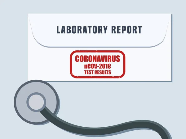 Covid Coronavirus Ncov 2019 Тест Результати Лабораторний Звіт Векторна Ілюстрація — стоковий вектор