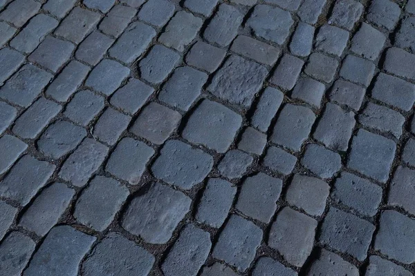 Nachtelijke Geplaveide Straat Cobblestone Europa Neurenberg Stad Duitsland — Stockfoto