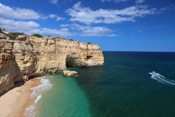 Παραλία Αλγκάρβε Τοπίο Της Περιοχής Algarve Στην Πορτογαλία Marinha Beach — Φωτογραφία Αρχείου