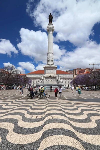 Lisbon Portugal June 2018 People Visit Rossio Square Baixa District — Stock Photo, Image