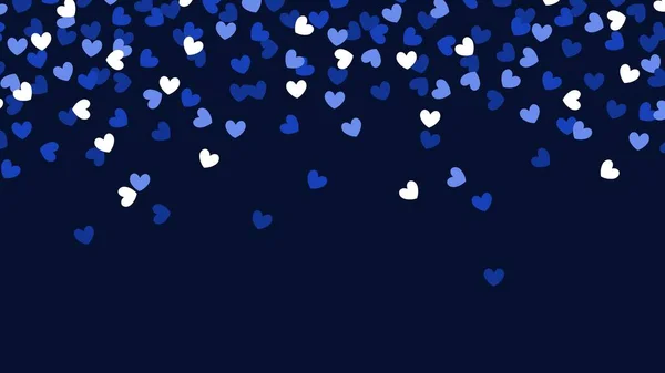 Confetti Hearts Falling Blue Heart Confetti Valentine Day Template Copyspace — Stockvector