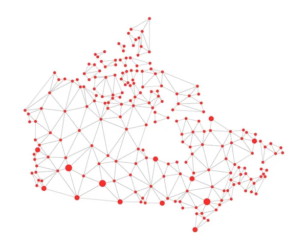 Canada Polygonal Map Resumen Geométrico Conectado Puntos Mapa Vectorial Bajo — Archivo Imágenes Vectoriales