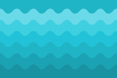 Deniz dalgaları arka planı. Yatay olarak dikişsiz deniz suyu dokusu. Basit vektör.